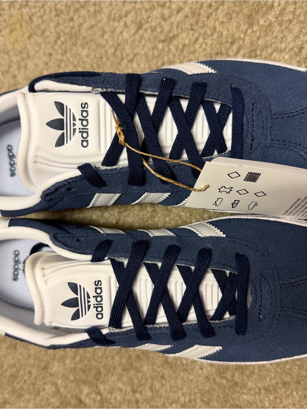 adidas Navy and White Suede Low-Top Sneakers